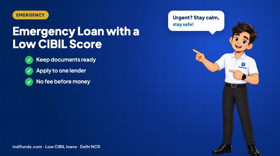 Emergency Loan with a Low CIBIL Score: Fast and Safe Options for Salaried