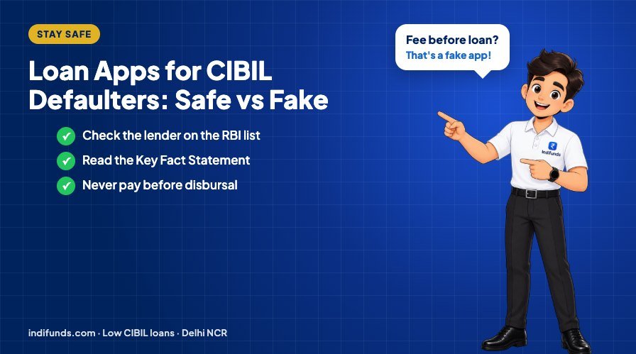 Loan Apps for CIBIL Defaulters: How to Spot Safe vs Fake Apps (2026)