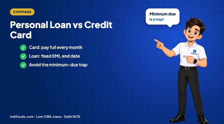 Personal Loan vs Credit Card: Which Is Better with a Low CIBIL Score?