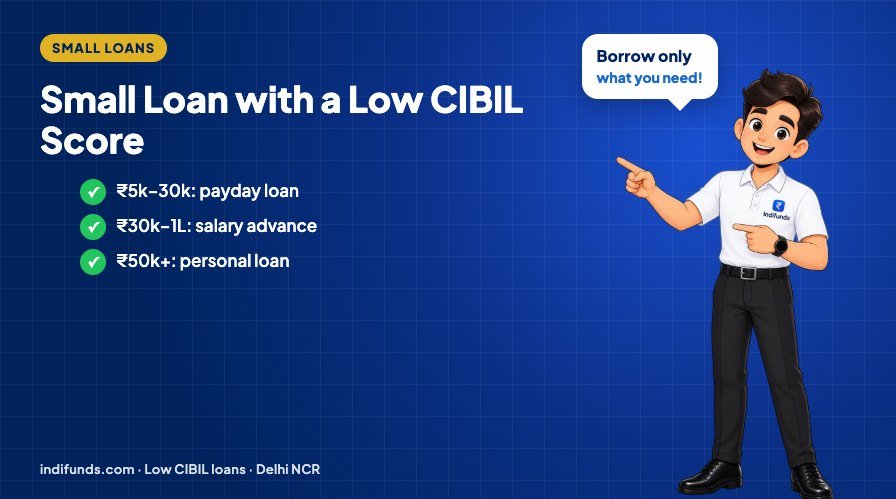 Small Personal Loan with a Low CIBIL Score: ₹10,000 to ₹1 Lakh Options